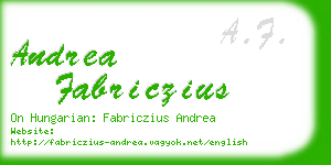 andrea fabriczius business card